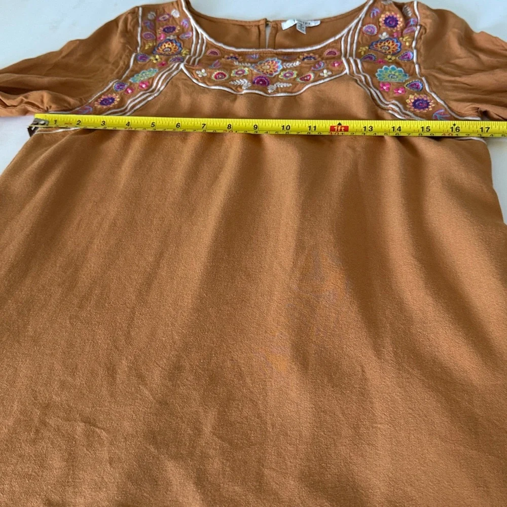JODIFL Women’s Tunic Tan Top with Embroidery SZS. - Picture 10 of 15
